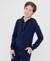 Толстовка спортивная на молнии с капюшоном синяя Button Blue, школьная форма для мальчиков  фото, kupilegko.ru